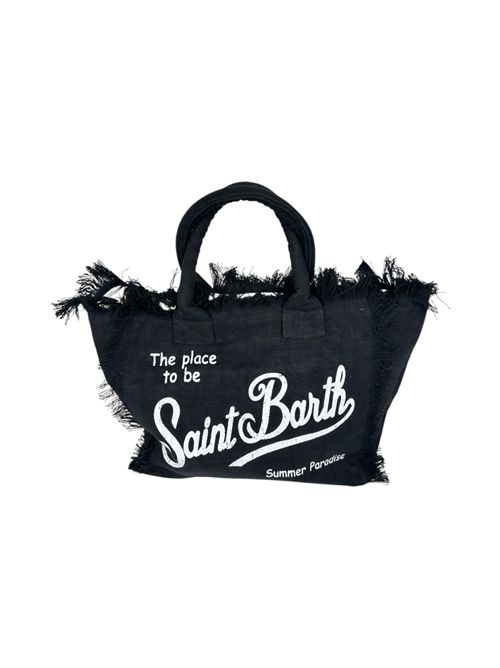 borsa donna vanity in lino nero MC2 Saint Barth | VANITY LINEN-LINEN00 BLACK